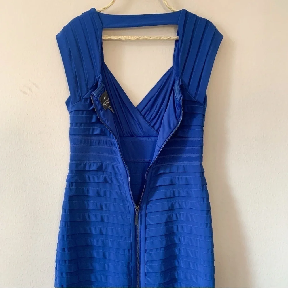 Adrianna Papell Blue Shutter Pleated Sheath Dress - Picture 7 of 8